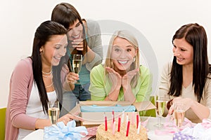 Birthday party - surprised woman celebrate