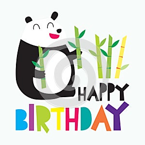 Birthday postcard design for children with animal theme