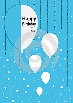 Birthday poster with splitted balloons