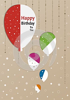 Birthday poster with splitted balloons