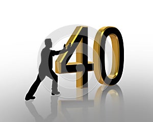 Birthday Pushing 40 3D Graphic