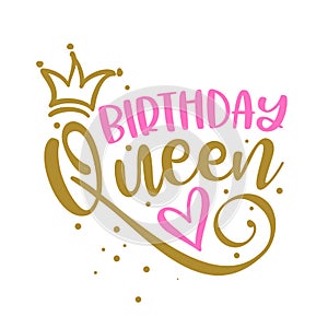 Birthday Queen - label, gift tag, text