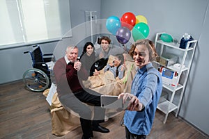 A birthday selfie in a hospital ward