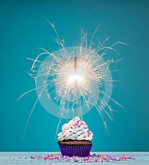 Birthday Sparkler Cupcake