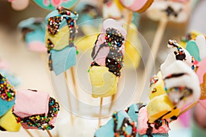 Birthday table with sweets for children party