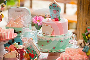 Birthday table with sweets for children party