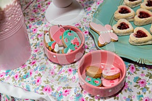 Birthday table with sweets for children party