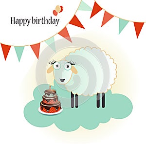 Birthday template greeting card on white
