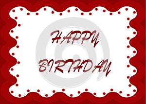 Birthday wishes card in red color border and stars