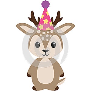Birthday Woodland Deer Illustration
