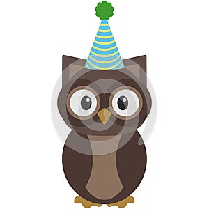 Birthday Woodland Owl Illustration