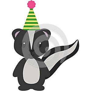 Birthday Woodland Skunk Illustration
