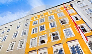Birthplace of famous composer Wolfgang Amadeus Mozart in Salzburg, Austria