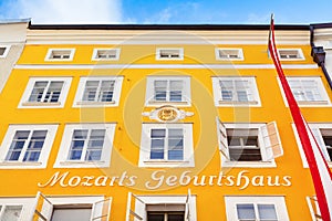 Birthplace of famous composer Wolfgang Amadeus Mozart in Salzburg, Austria photo