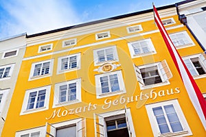 Birthplace of famous composer Wolfgang Amadeus Mozart in Salzburg, Austria