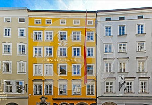 Birthplace of Wolfgang Amadeus Mozart in Salzburg, Austria