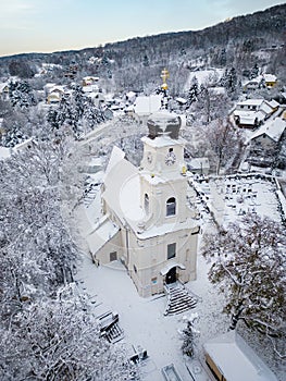 Bisamberg in the Weinviertel region in Austria during winter photo