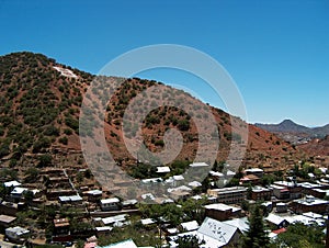 Bisbee Arizona - mining town near the Mexican border. Aerial view.