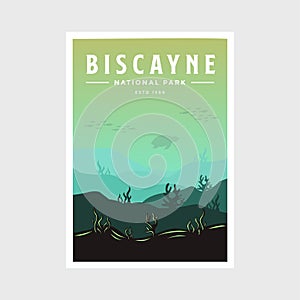 Biscayne National Park poster vector illustration design