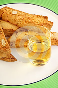 Biscotti or Cantucci biscuits (Cantuccini) and Vin Santo wine