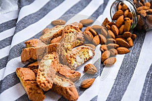 Biscotti , Cantuccini Cookie Biscuits with Almonds , Shortbread