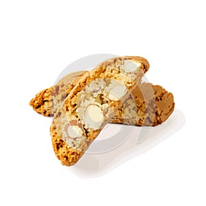 Biscotti di prato, traditional italian cantuccini nuts cookies photo