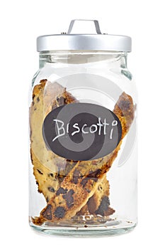 Biscotti in a glass jar