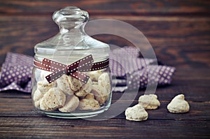 Biscotti in a glass jar