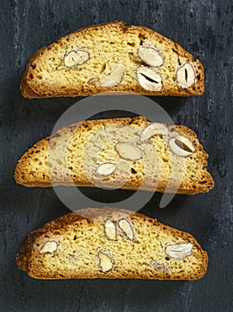 Biscotti on a slate background