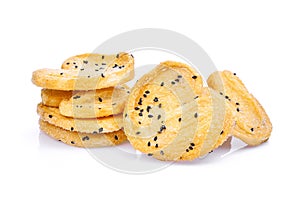 Biscuit with black sesame on white
