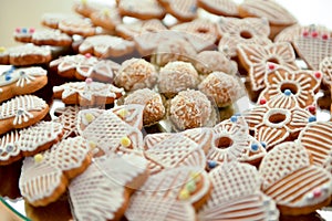 Biscuit cake and coconut balls