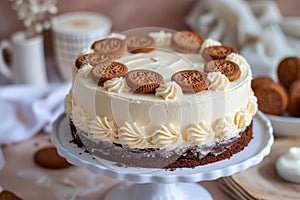 Biscuit cake cream. Generate Ai