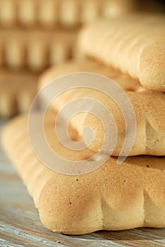 Biscuit cookies on the table closeup