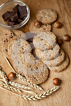 Biscuit with hazelnut and chocolate