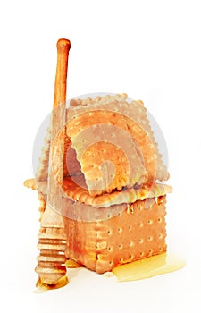 Biscuit house with honey
