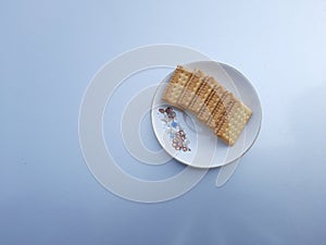 Biscuit on plate in White Background,  Biscuit image, SelectiveFocus