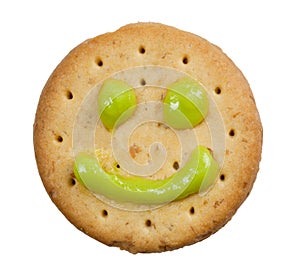 Biscuit with smiley face