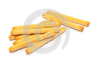 biscuits bread stick on white background