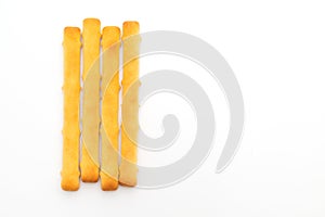 biscuits bread stick on white background