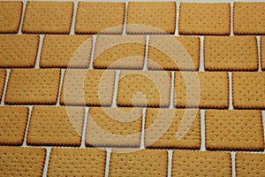 Biscuits in brick pattern