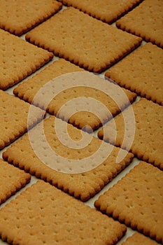 Biscuits in brick pattern