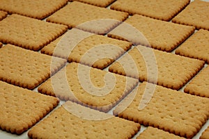 Biscuits in brick pattern