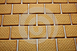 Biscuits in brick pattern