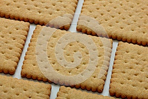 Biscuits in brick pattern