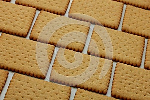 Biscuits in brick pattern