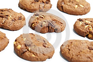 Biscuits with chocolate and nuts