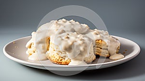 Biscuits and Gravy: Soft Biscuits Smothered in White Country Gravy