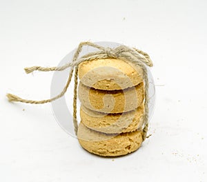 biscuits isolated on dark background.Atta biscuit, cookies, white flour biscuit - Indian cooking