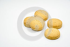 biscuits isolated on dark background.Atta biscuit, cookies, white flour biscuit - Indian cooking