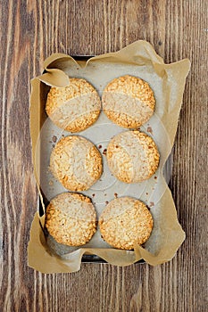BISCUITS - A stack of delicious wheat round biscuits